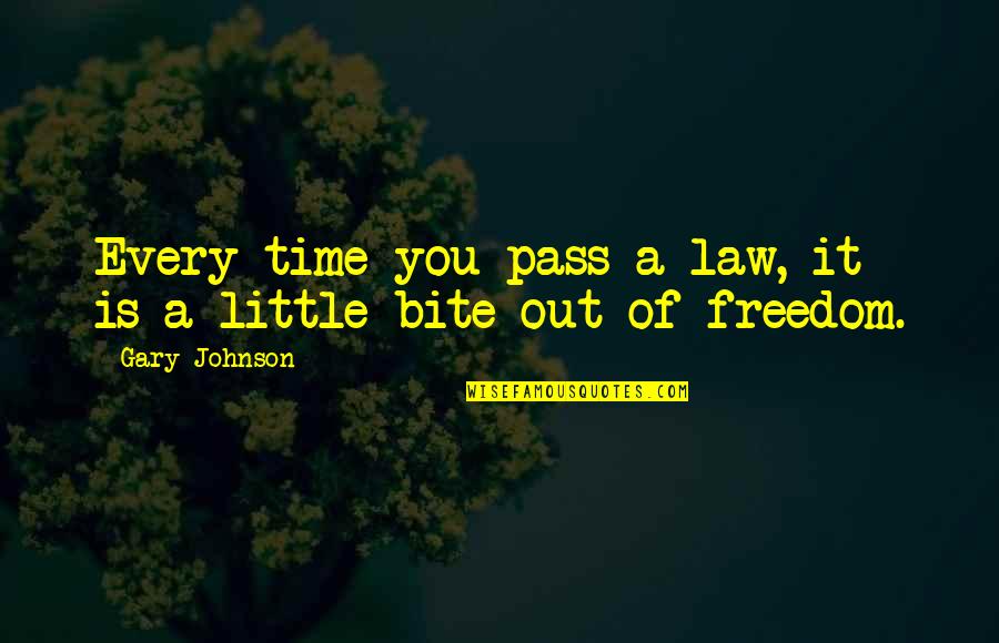 Pass Out Quotes By Gary Johnson: Every time you pass a law, it is