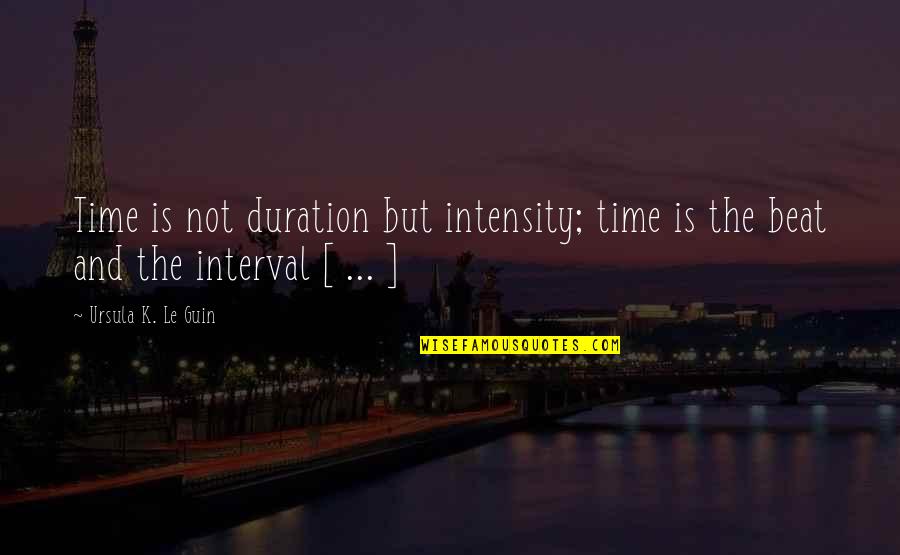 Passage Of Time Quotes By Ursula K. Le Guin: Time is not duration but intensity; time is