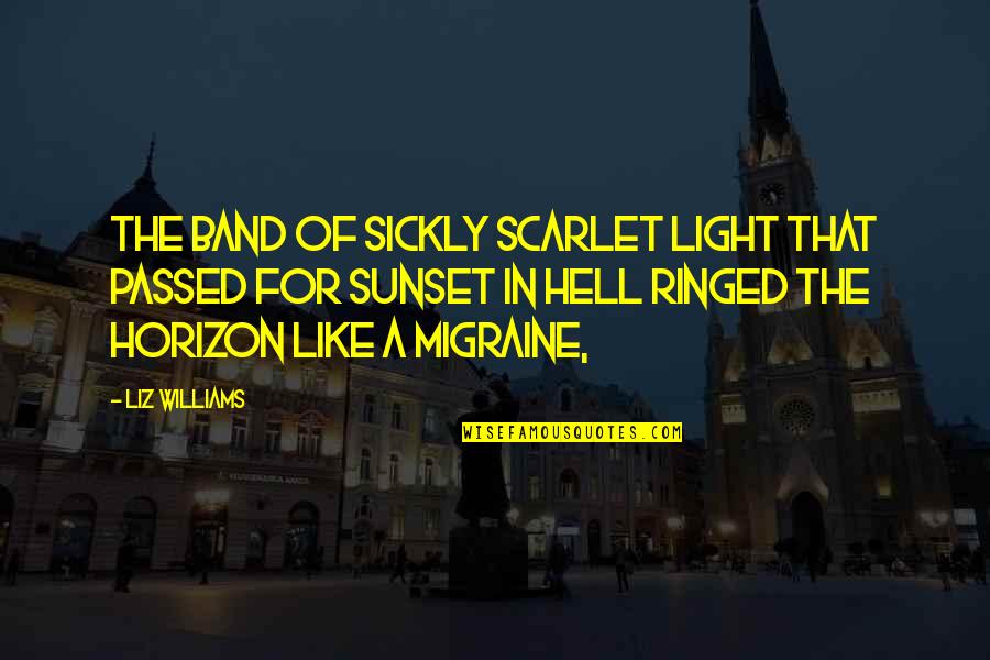 Passed Quotes By Liz Williams: The band of sickly scarlet light that passed