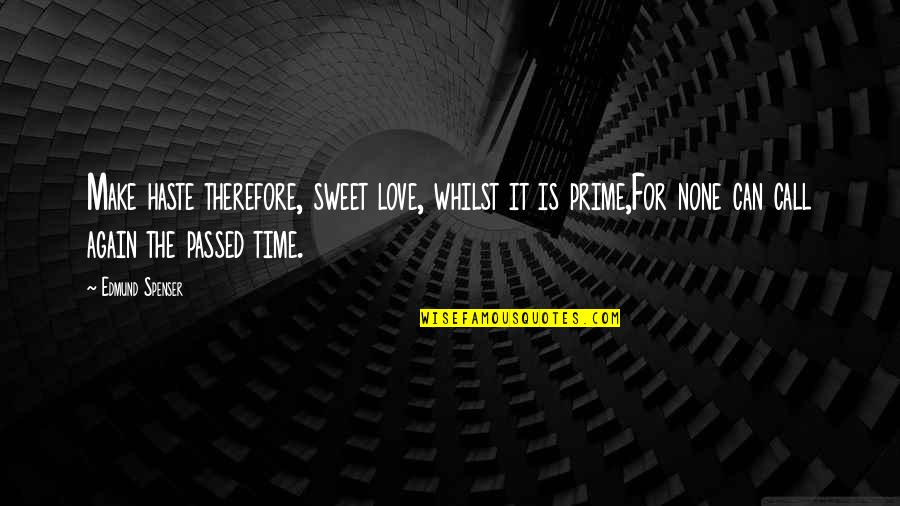 Passed Time Quotes By Edmund Spenser: Make haste therefore, sweet love, whilst it is