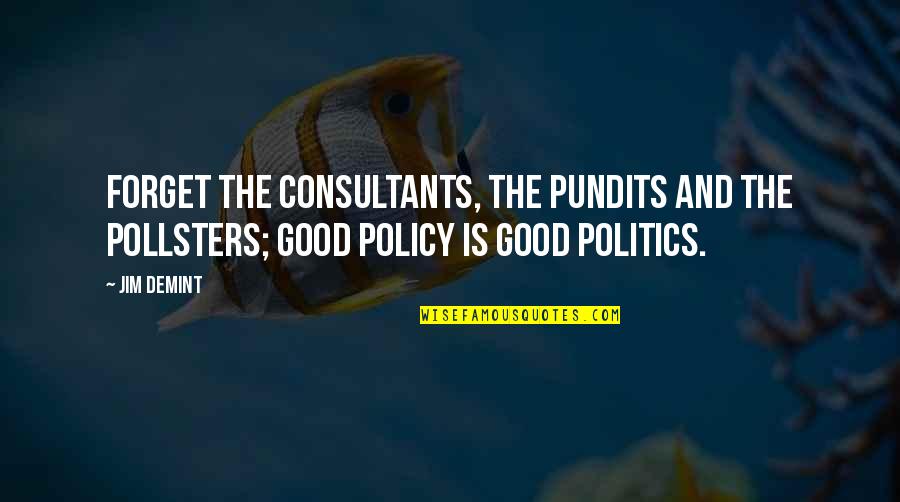 Passeerdersgracht Quotes By Jim DeMint: Forget the consultants, the pundits and the pollsters;