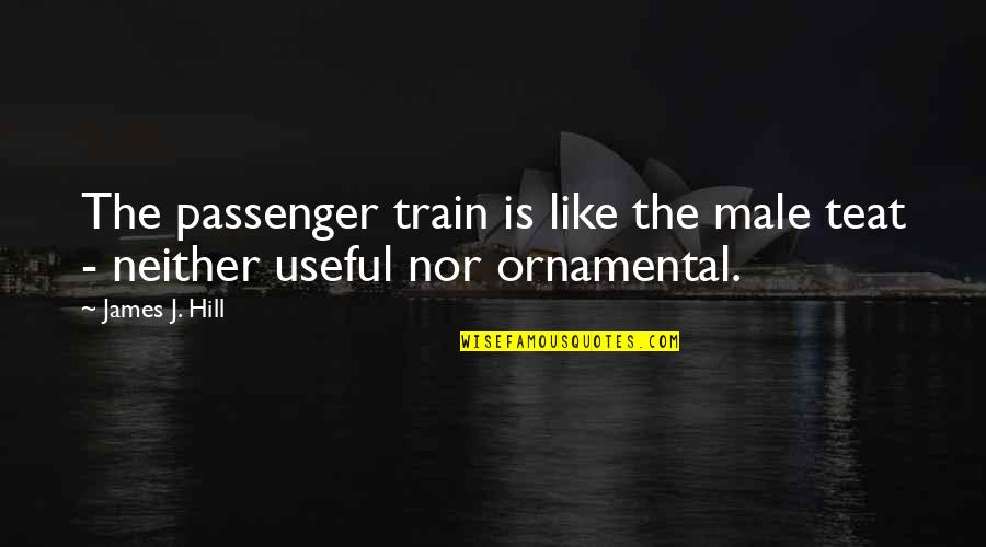 Passenger Quotes By James J. Hill: The passenger train is like the male teat