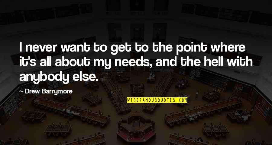 Passera Translation Quotes By Drew Barrymore: I never want to get to the point