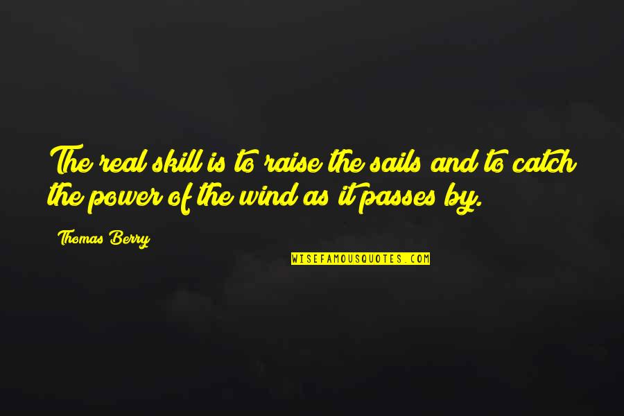 Passes By Quotes By Thomas Berry: The real skill is to raise the sails