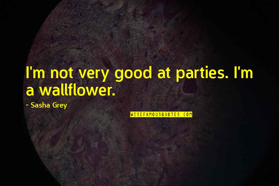 Passier Grand Quotes By Sasha Grey: I'm not very good at parties. I'm a