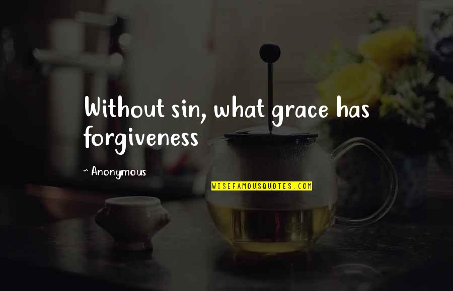 Passing Away Of A Friend Quotes By Anonymous: Without sin, what grace has forgiveness