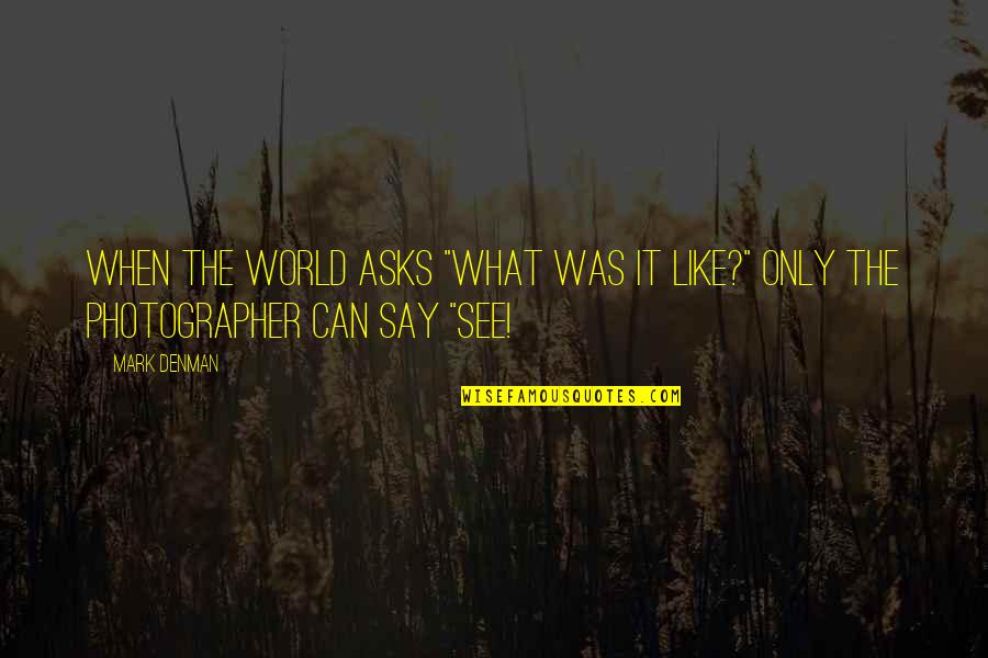 Passion Art Quotes By Mark Denman: When the world asks "what was it like?"