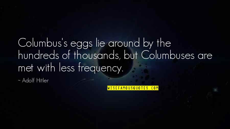 Passion Brings Success Quotes By Adolf Hitler: Columbus's eggs lie around by the hundreds of