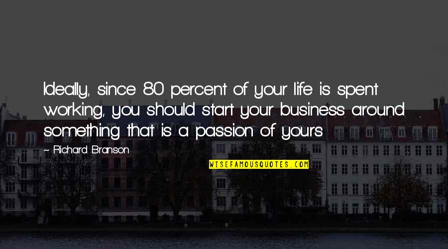 Passion For Business Quotes By Richard Branson: Ideally, since 80 percent of your life is
