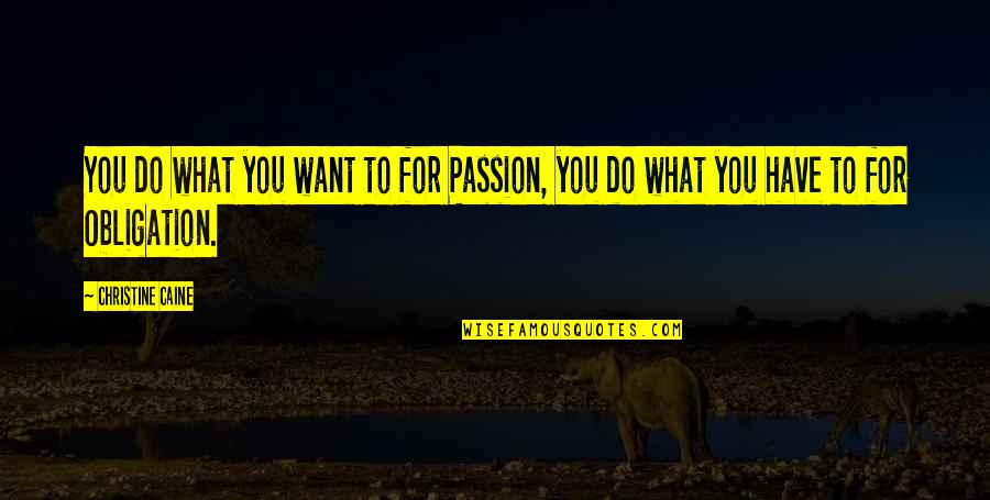 Passion For What You Do Quotes By Christine Caine: You do what you want to for Passion,