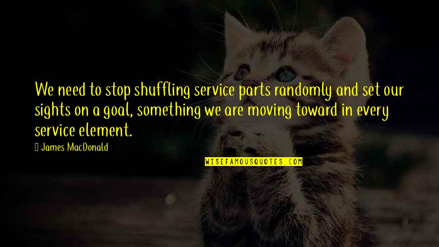 Passionality Quotes By James MacDonald: We need to stop shuffling service parts randomly