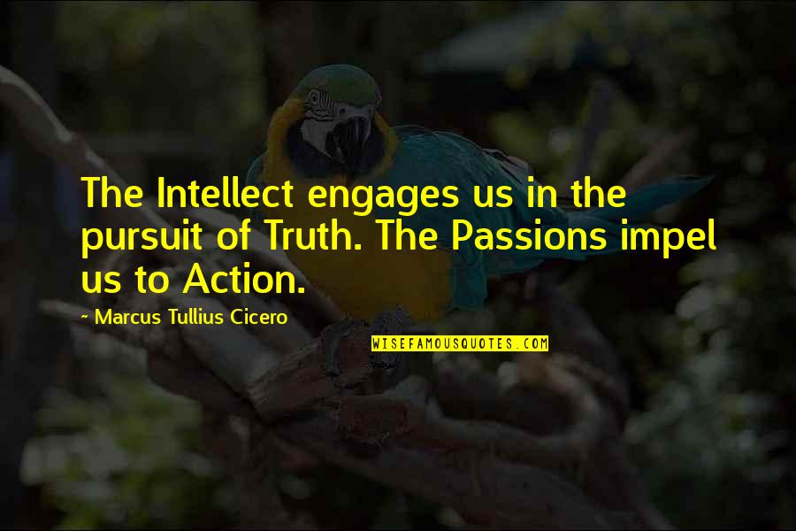 Passions Quotes By Marcus Tullius Cicero: The Intellect engages us in the pursuit of