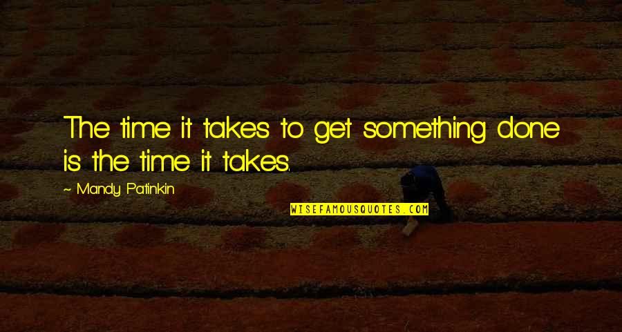 Passkey Learning Quotes By Mandy Patinkin: The time it takes to get something done