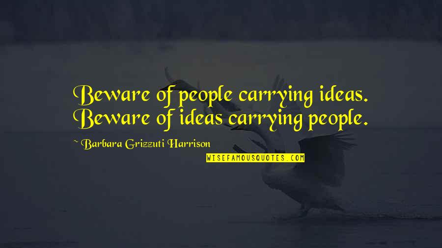 Passport Quotes Quotes By Barbara Grizzuti Harrison: Beware of people carrying ideas. Beware of ideas