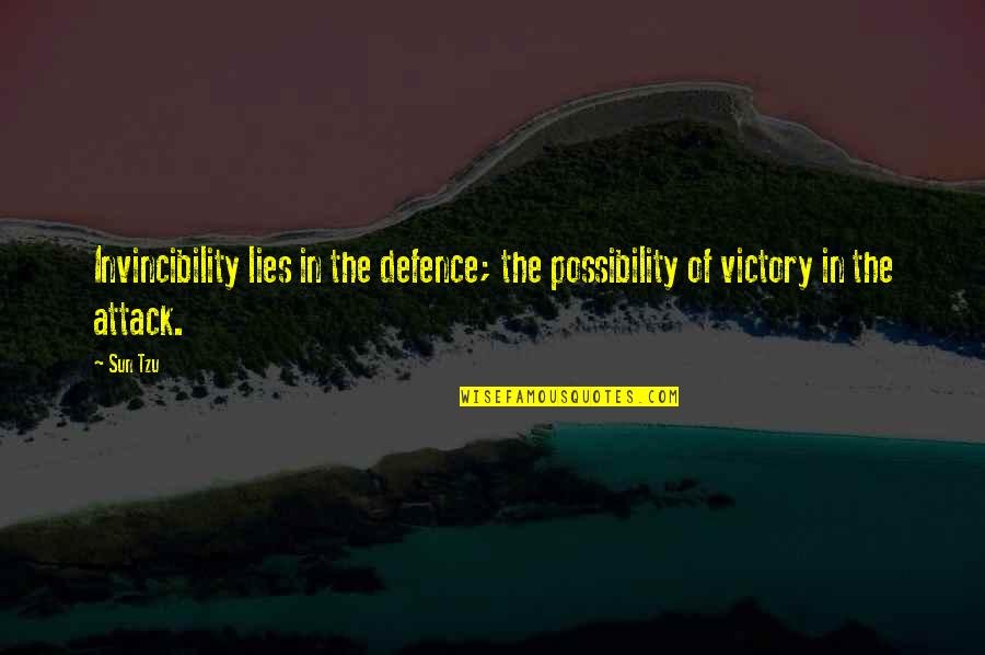 Passynge Quotes By Sun Tzu: Invincibility lies in the defence; the possibility of