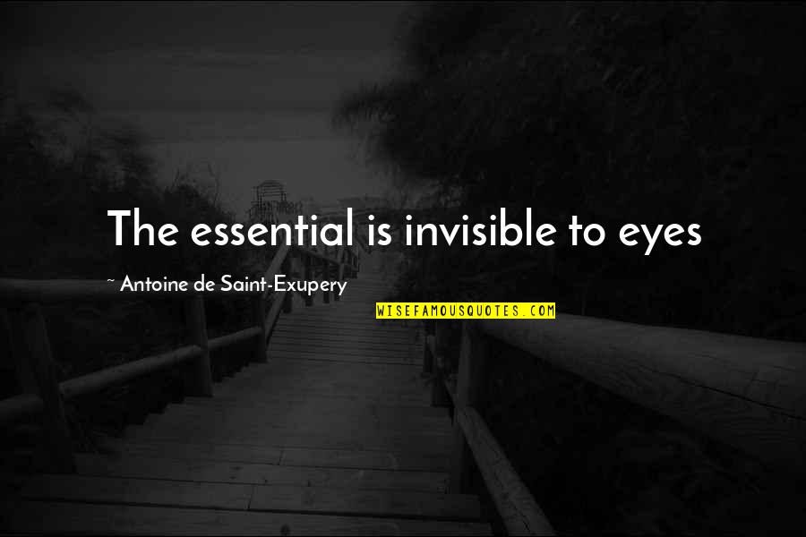 Past Affecting Future Quotes By Antoine De Saint-Exupery: The essential is invisible to eyes