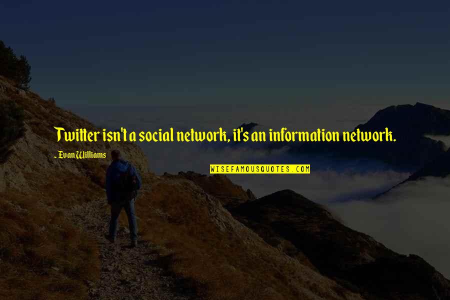 Past Dwelling Quotes By Evan Williams: Twitter isn't a social network, it's an information