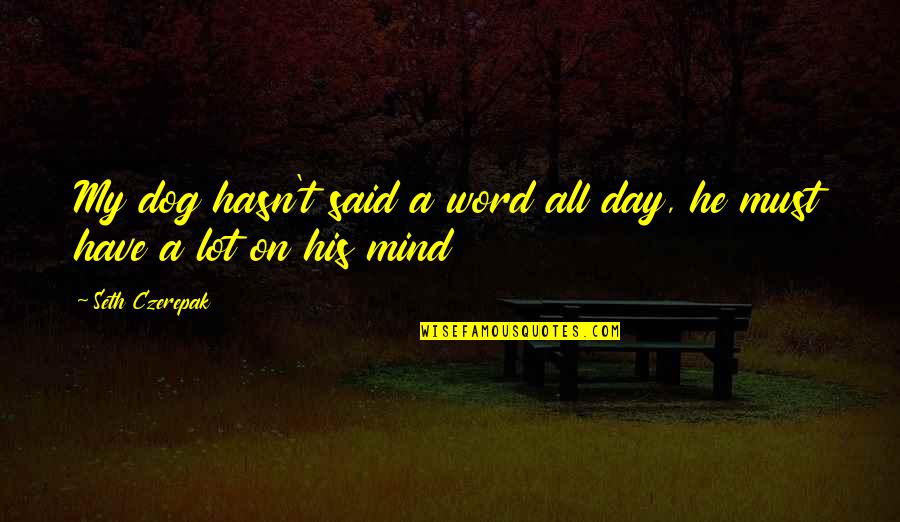 Past Friends Quotes By Seth Czerepak: My dog hasn't said a word all day,