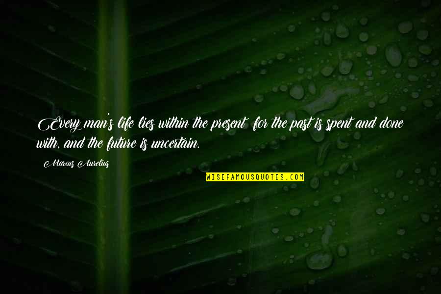 Past Is Done Quotes By Marcus Aurelius: Every man's life lies within the present; for Past Is Done Quotes By Marcus Aurelius: Every man's life lies within the present; for