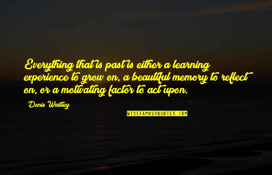 Past Is Experience Quotes By Denis Waitley: Everything that is past is either a learning