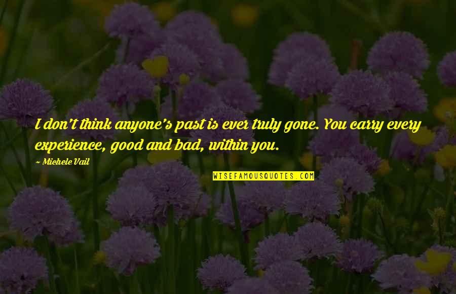 Past Is Experience Quotes By Michele Vail: I don't think anyone's past is ever truly