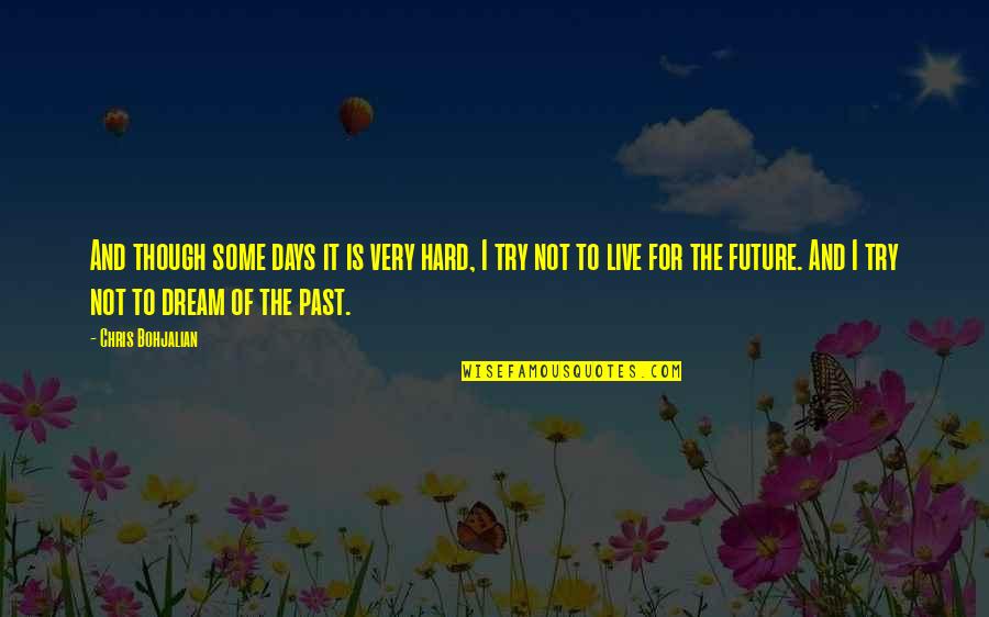 Past Not Future Quotes By Chris Bohjalian: And though some days it is very hard,
