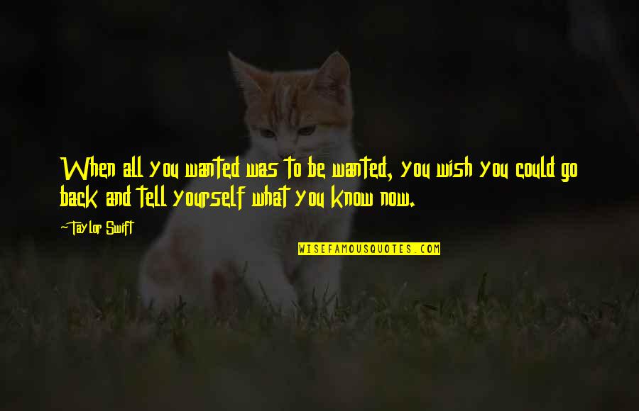 Past Relationship Tagalog Quotes By Taylor Swift: When all you wanted was to be wanted,