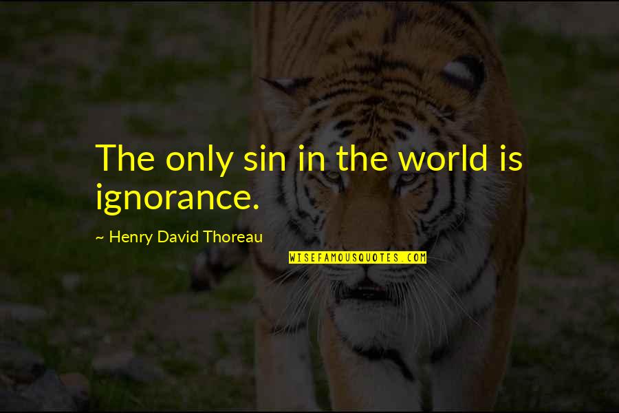 Past School Life Quotes By Henry David Thoreau: The only sin in the world is ignorance.