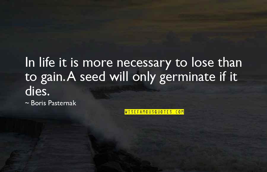 Pasternak's Quotes By Boris Pasternak: In life it is more necessary to lose