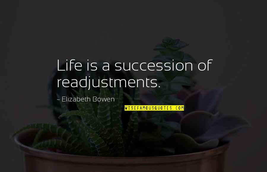 Pasticceria Bruno Quotes By Elizabeth Bowen: Life is a succession of readjustments.
