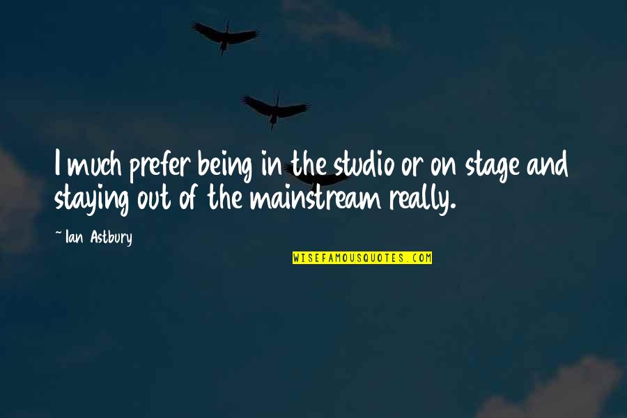 Pastilles In English Quotes By Ian Astbury: I much prefer being in the studio or