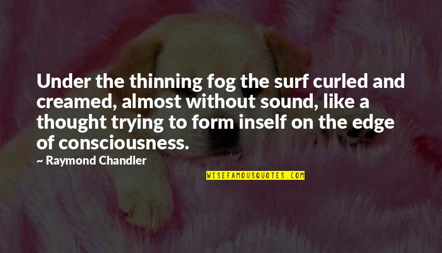 Pastor Tb Joshua Quotes By Raymond Chandler: Under the thinning fog the surf curled and Pastor Tb Joshua Quotes By Raymond Chandler: Under the thinning fog the surf curled and