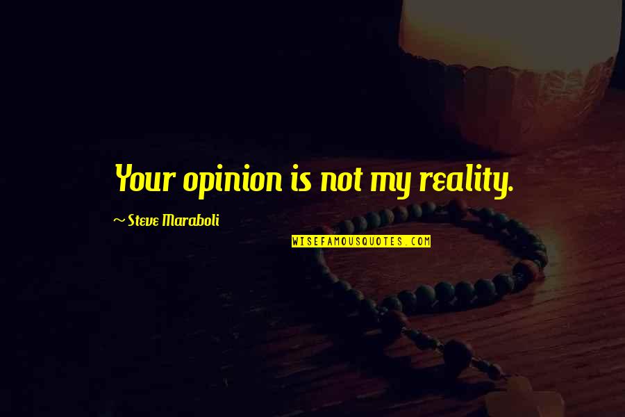 Pastoralization Quotes By Steve Maraboli: Your opinion is not my reality.