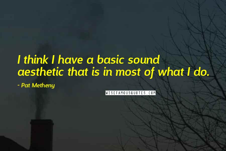 Pat Metheny quotes: I think I have a basic sound aesthetic that is in most of what I do.