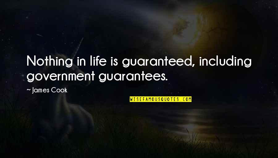 Pat Quinn Inspirational Quotes By James Cook: Nothing in life is guaranteed, including government guarantees.