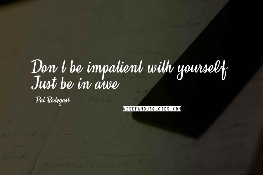 Pat Rodegast quotes: Don't be impatient with yourself. Just be in awe.