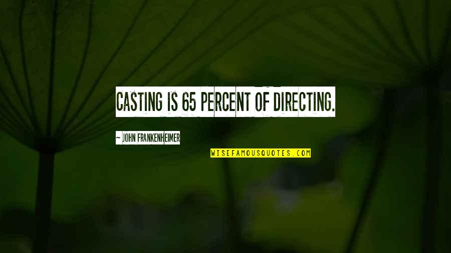 Patama Sa Sarili Quotes By John Frankenheimer: Casting is 65 percent of directing.