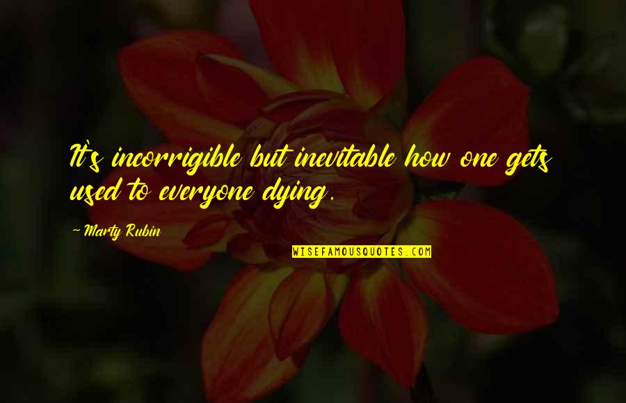 Patamang Wagas Quotes By Marty Rubin: It's incorrigible but inevitable how one gets used