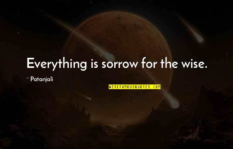 Patanjali's Quotes By Patanjali: Everything is sorrow for the wise.