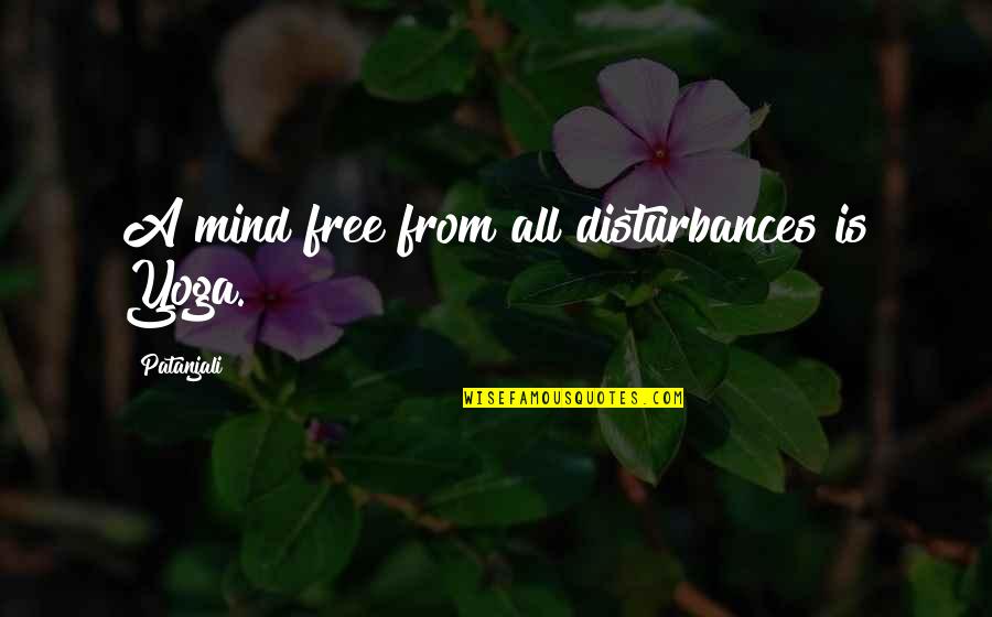 Patanjali's Quotes By Patanjali: A mind free from all disturbances is Yoga.