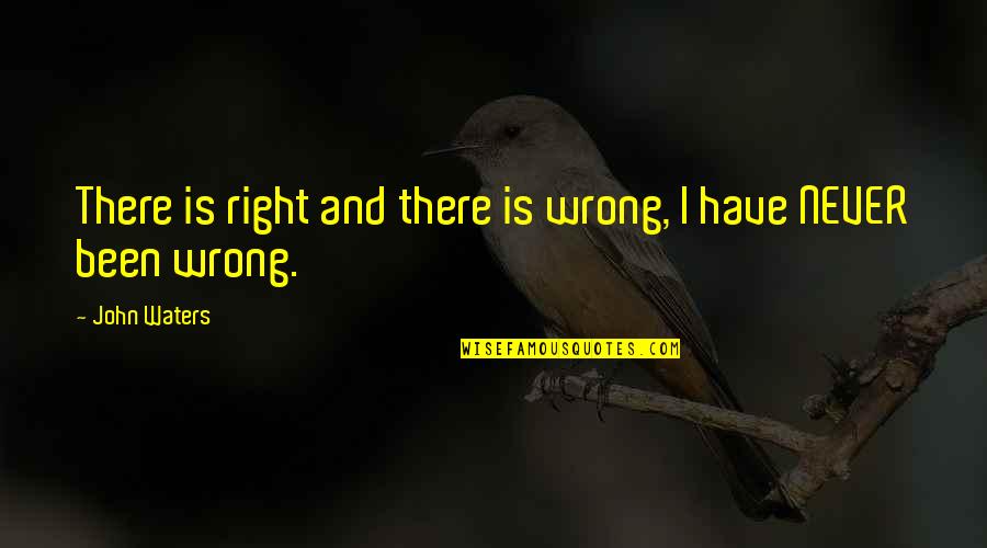 Patates Diyeti Quotes By John Waters: There is right and there is wrong, I