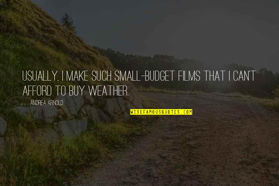 Patauger Quotes By Andrea Arnold: Usually, I make such small-budget films that I