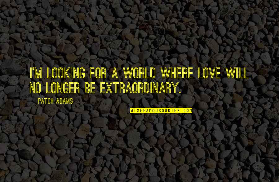 Patch Adams Love Quotes By Patch Adams: I'm looking for a world where love will