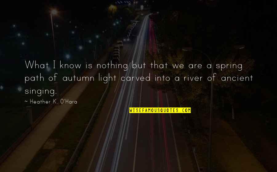 Path Of Light Quotes By Heather K. O'Hara: What I know is nothing but that we