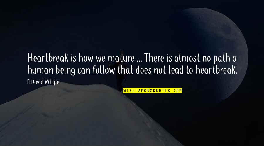 Path To Follow Quotes By David Whyte: Heartbreak is how we mature ... There is