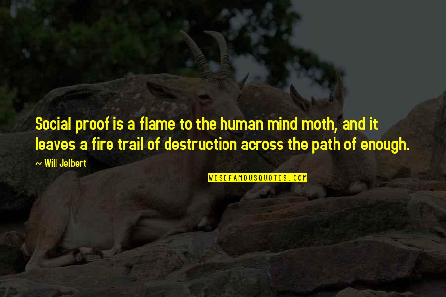 Path To Happiness Quotes By Will Jelbert: Social proof is a flame to the human