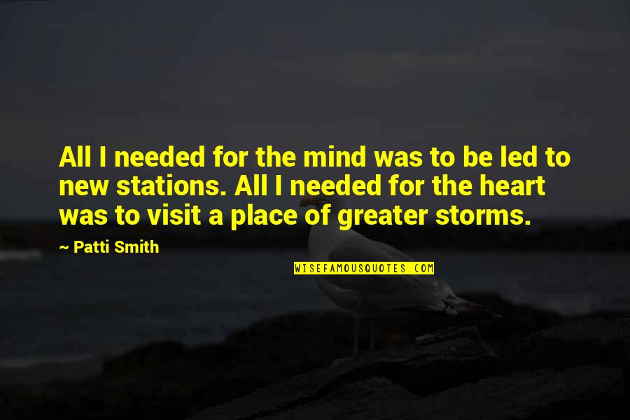 Pathfinder Favorite Quotes By Patti Smith: All I needed for the mind was to