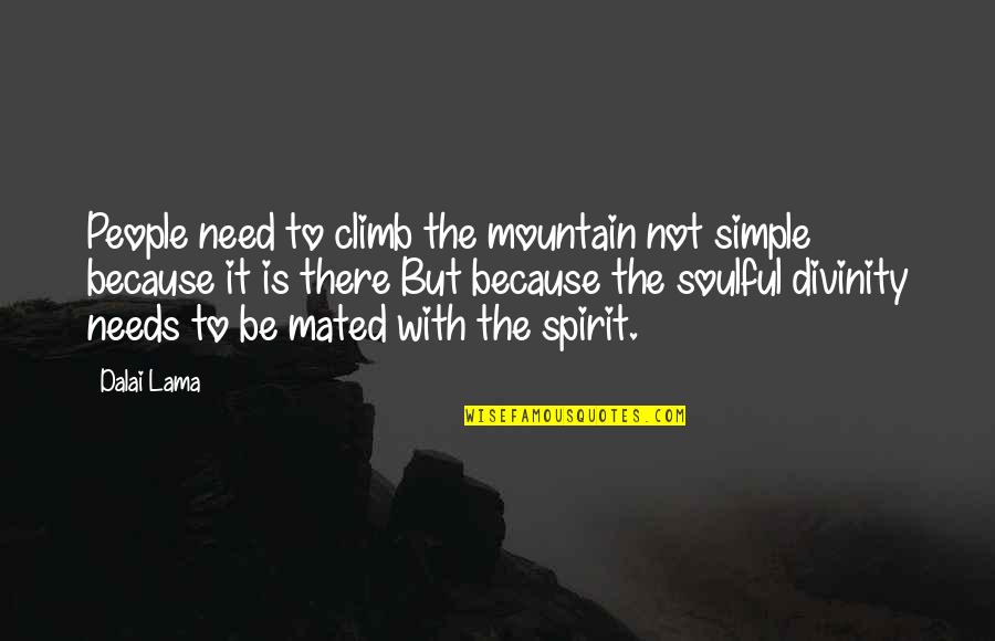 Pathlessness Quotes By Dalai Lama: People need to climb the mountain not simple