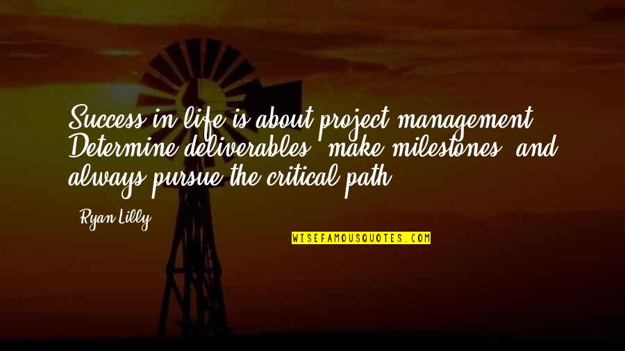 Paths Quotes By Ryan Lilly: Success in life is about project management. Determine