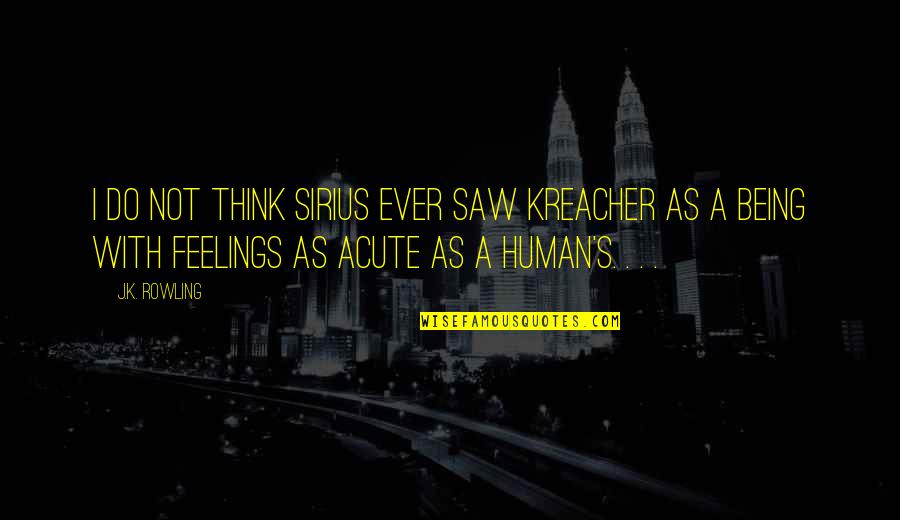 Patience And Anger Quotes By J.K. Rowling: I do not think Sirius ever saw Kreacher